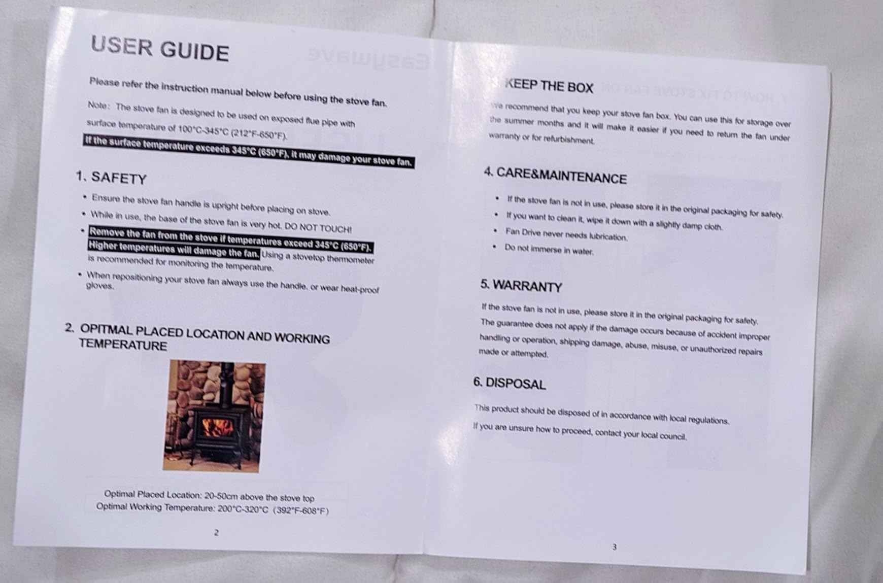 Easywave Wood Stove Fan, Magnetic Pipe Fireplace Fan, Heat Powered Fireplace Fan Non Electric, Thermal Fan for Wood/Log Burning Stove Pellet/Gas Burner, Silent Motor, W/Stove Accessories Thermometer Customer Review Easywave Wood Stove Fan, Magnetic Pipe Fireplace Fan, Heat Powered Fireplace Fan Non Electric, Thermal Fan for Wood/Log Burning Stove Pellet/Gas Burner, Silent Motor, W/Stove Accessories Thermometer - Customer Photo 3