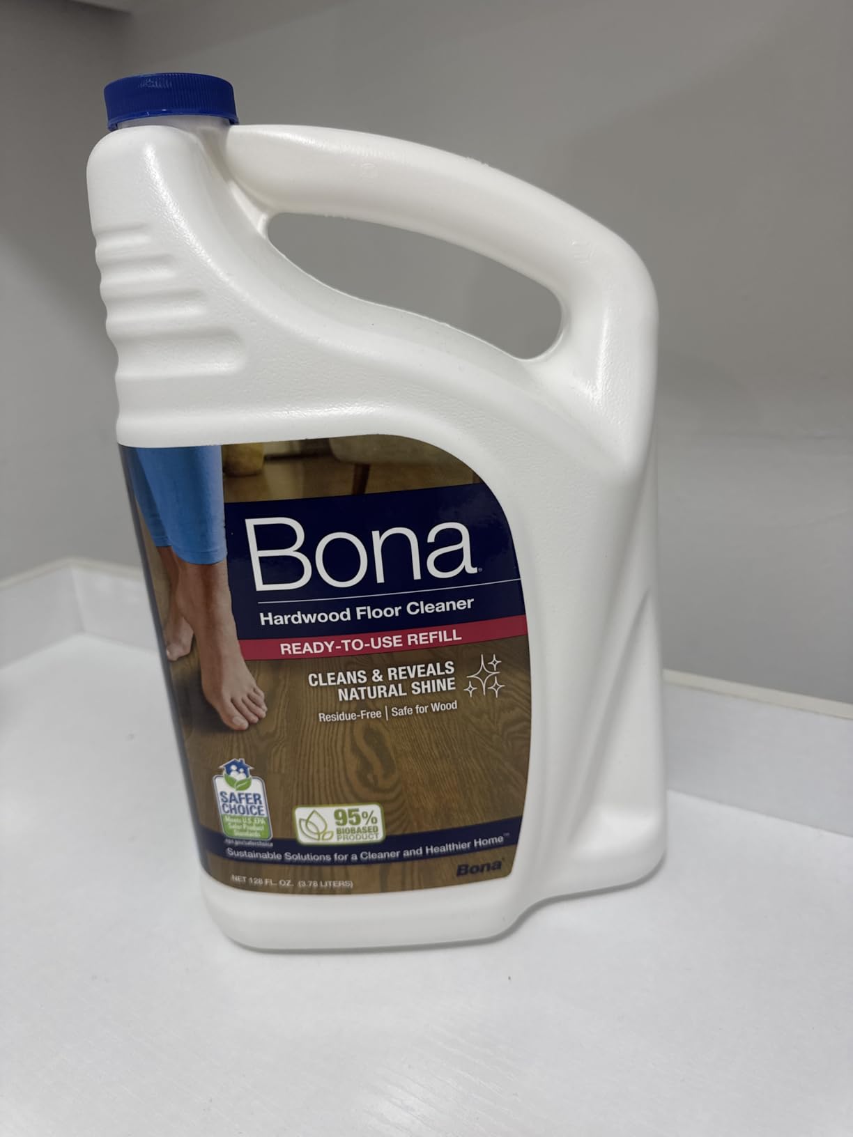 Bona Hardwood Floor Cleaner Refill - 128 fl oz - Unscented - Refill for Bona Spray Mops and Spray Bottles - Residue-Free Floor Cleaning Solution for Wood Floors - Customer Photo 1
