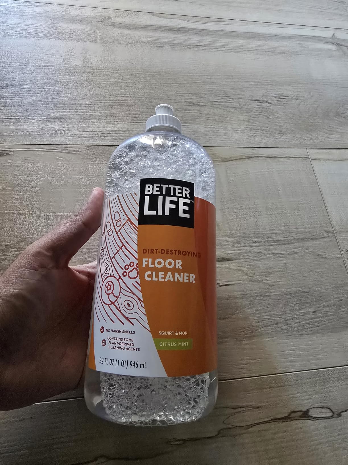 Better Life Floor Cleaner - Liquid Multipurpose Cleaner for Wood, Tile, Laminate, Vinyl, Bamboo - Hardwood Floor Cleaner for Mopping - Citrus Mint, 32 Fl Oz (Pack of 2) - Customer Photo 1