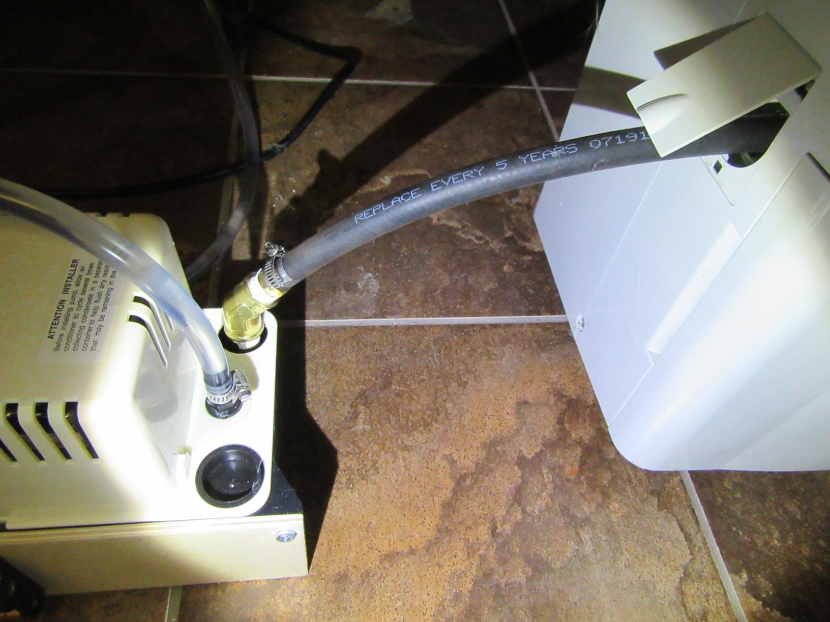 Little Giant VCMA-15ULST 115 Volt, 65 GPH, 1/50 HP Automatic Condensate Removal Pump for HVAC/Refrigeration Systems/Dehumidifiers with Overflow Detection Switch and 20-Foot Tubing, Black/White, 554415 - Customer Photo 2