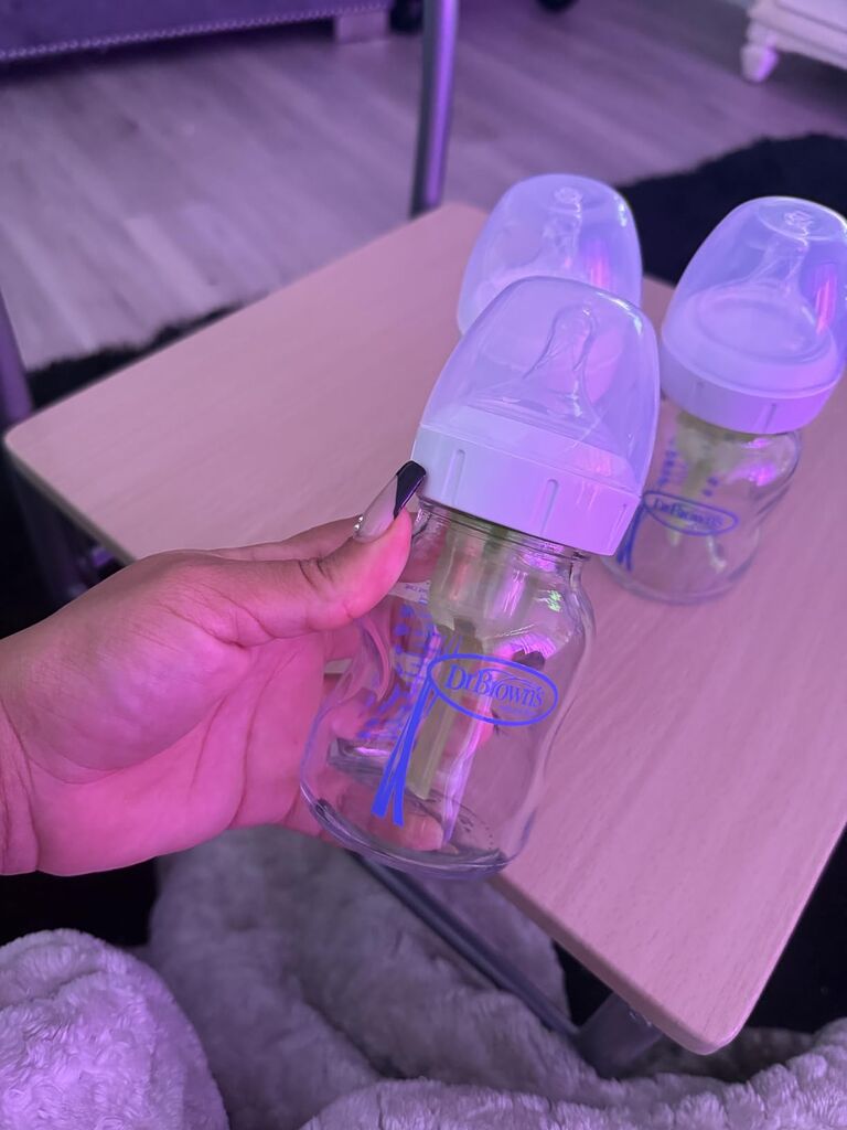 Dr. Brown's Natural Flow Anti-Colic Options+ Wide-Neck Glass Baby Bottles 5 oz, 3 Pack customer photo 2