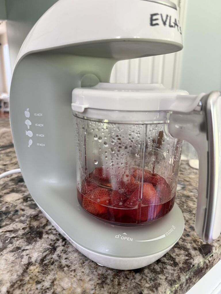 EVLA'S Baby Food Maker, Steamer, Blender, Baby Food Processor for Healthy Homemade Baby Food in Minutes, Touch Screen with 6 Reusable Food Pouches, Baby Registry Essential, White | Blend, Grind, Steam, and Cook Homemade Baby Food, Self Cleaning Machine with Touch Screen customer photo 1