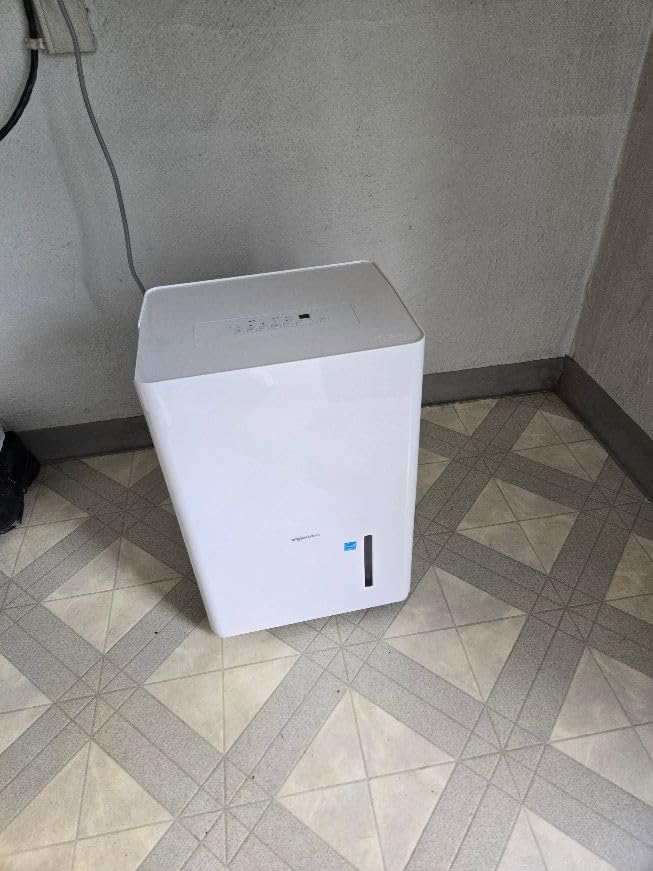 Amazon Basics Large Dehumidifier for Rooms, Energy Star Certified,Effectively Reduces Humidity, With Advanced Moisture Control, Timer, Auto-Defrost, Overflow Protection, up to 4000 SFT, 50 Pint, White - Customer Photo 1