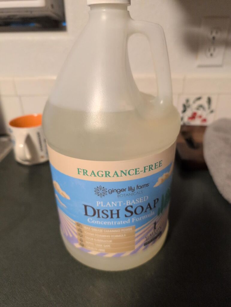 Ginger Lily Farms Botanicals Plant-Based Liquid Dish Soap, Concentrated Formula with Max Grease Cleaning Power, Cruelty-Free, Fragrance-Free, 1 Gallon Refill (128 Fl. Oz.) customer photo 2