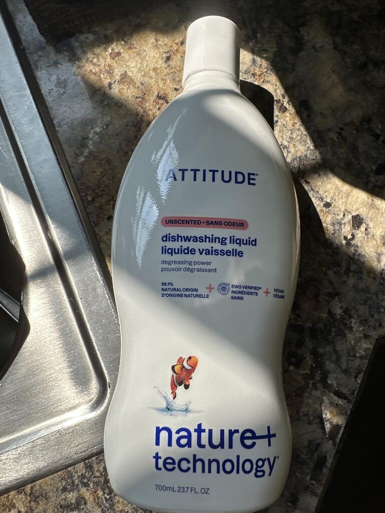 ATTITUDE Dish Soap, EWG Verified, Plant-Based & Vegan Dishwashing Liquid, Naturally Derived, Unscented, 23.7 Fl Oz customer photo 2