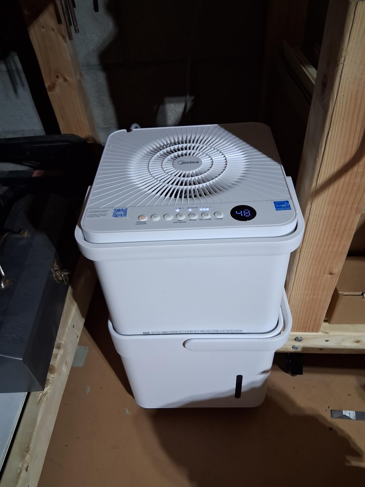 Midea Cube 20 Pint Dehumidifier for Basement, Up to 1,500 Sq. Ft. dehumidifier with drain hose, ENERGY STAR Certificated, Smart Control, Compatible with Alexa, White Customer Review Midea Cube 20 Pint Dehumidifier for Basement, Up to 1,500 Sq. Ft. dehumidifier with drain hose, ENERGY STAR Certificated, Smart Control, Compatible with Alexa, White - Customer Photo 1