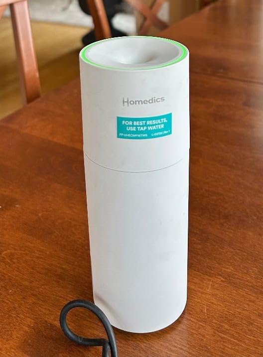 Homedics Portable Humidifier - Small Air Humidifiers for Bedroom, Plants, Office, Travel - Cool Mist Humidifiers, Color-Changing Accent Light, 2 Mist Settings, White - Customer Photo 1