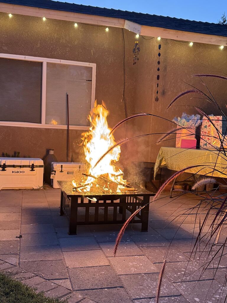 Devoko Outdoor Fire Pit, 32 Inch Firepit Table Metal Outdoor Fireplaces with Waterproof Cover for Outside Patio Camping (Black) customer photo 1
