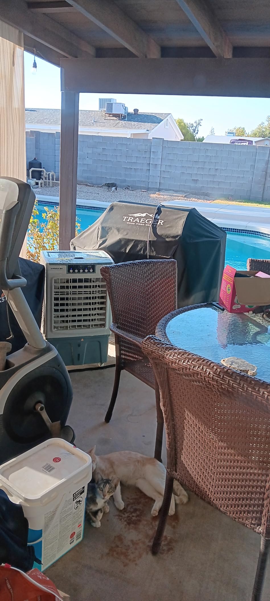 VAGKRI Swamp Cooler, 2100CFM Evaporative Air Cooler with 3 Modes & Wind Speeds, 120°Oscillation, 24H Timer, Portable Outdoor Air Conditioner with Auto Fill for Patio Garage Commercial Use, 8 Gallon - Customer Photo 1