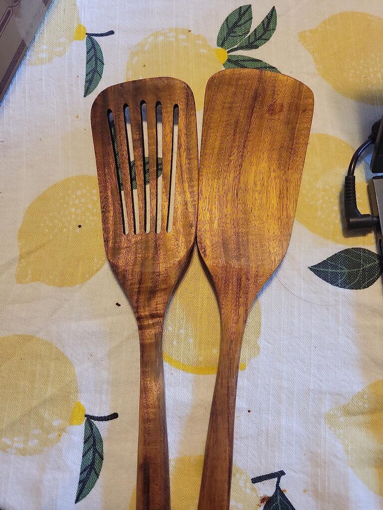 2 Pcs Wooden Spatula Set for Cooking Non Toxic Teak Kitchen Utensils - Slotted Pancake Turner and Flat Wood Wok Spatula customer photo 2