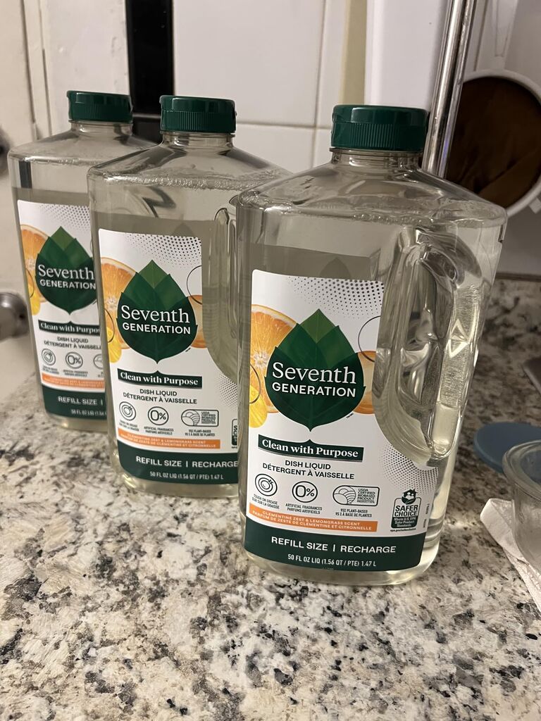 Seventh Generation Dish Soap Refill, Free & Clear, 50 fl oz, 3 Pack, Plant-Based Dishwashing Liquid for Grease & Tough Food Messes, For Sensitive Skin customer photo 1