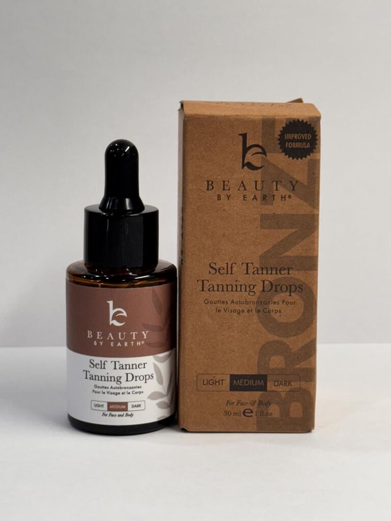 Self Tanning Drops - USA Made with Natural & Organic Ingredients, Medium Face Tanning Drops to Add to Lotion, Moisturizing Bronzing Tanner for Face & Body, Toxin Free Tanner for Fake Tan customer photo 1