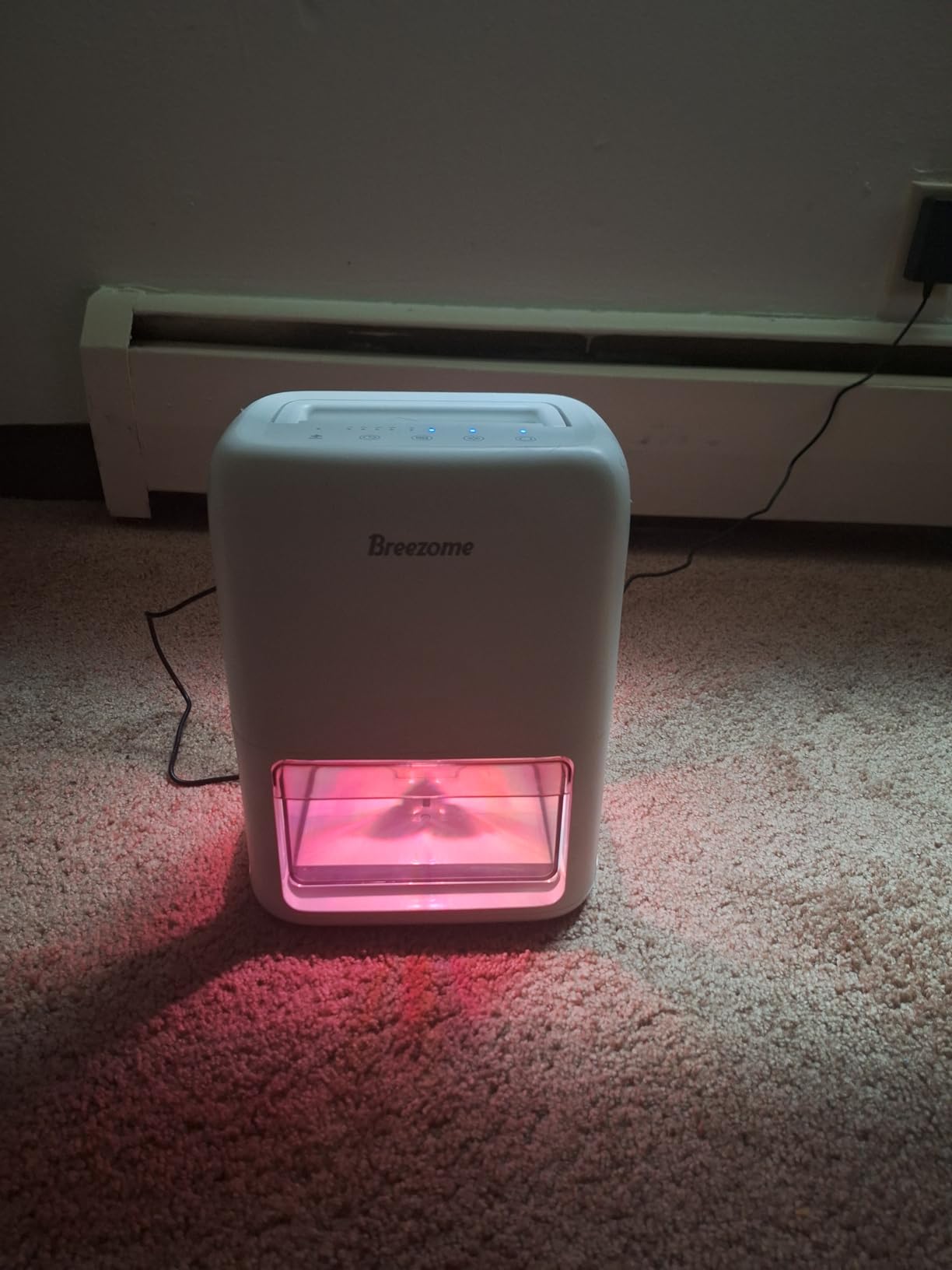 BREEZOME 60 OZ Dehumidifiers for Home, Dual-Semiconductor Quiet Dehumidifier with Timer Sleep Mode Auto-Off 7 Colors Light Portable Small Dehumidifiers for Bathroom, Cloakroom, RV Customer Review BREEZOME 60 OZ Dehumidifiers for Home, Dual-Semiconductor Quiet Dehumidifier with Timer Sleep Mode Auto-Off 7 Colors Light Portable Small Dehumidifiers for Bathroom, Cloakroom, RV - Customer Photo 1