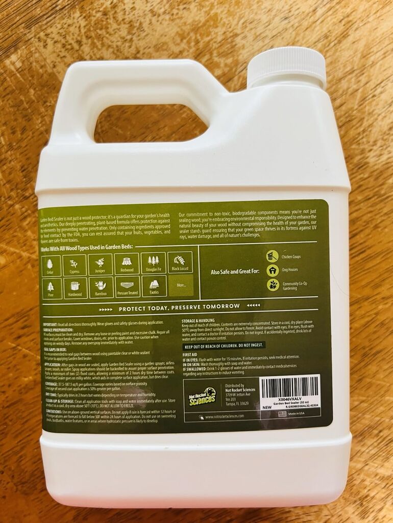32oz Garden Box Sealer - Covers 37.5 to 187.5 sq ft., Ideal Garden Bed Sealer - Wood Waterproofing, Food Safe Sealant - Wood Sealant that Protects Against Sun, Water & Weather Damages customer photo 2