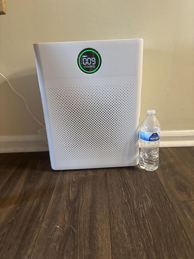 MOOKA Air Purifiers for Home Large Room up to 2200 sq.ft, with Washable Filter, PM 2.5 Display Air Quality Sensor, Air Cleaner for Bedroom, Dorm room, Pets, Office, PR1 White customer photo 2