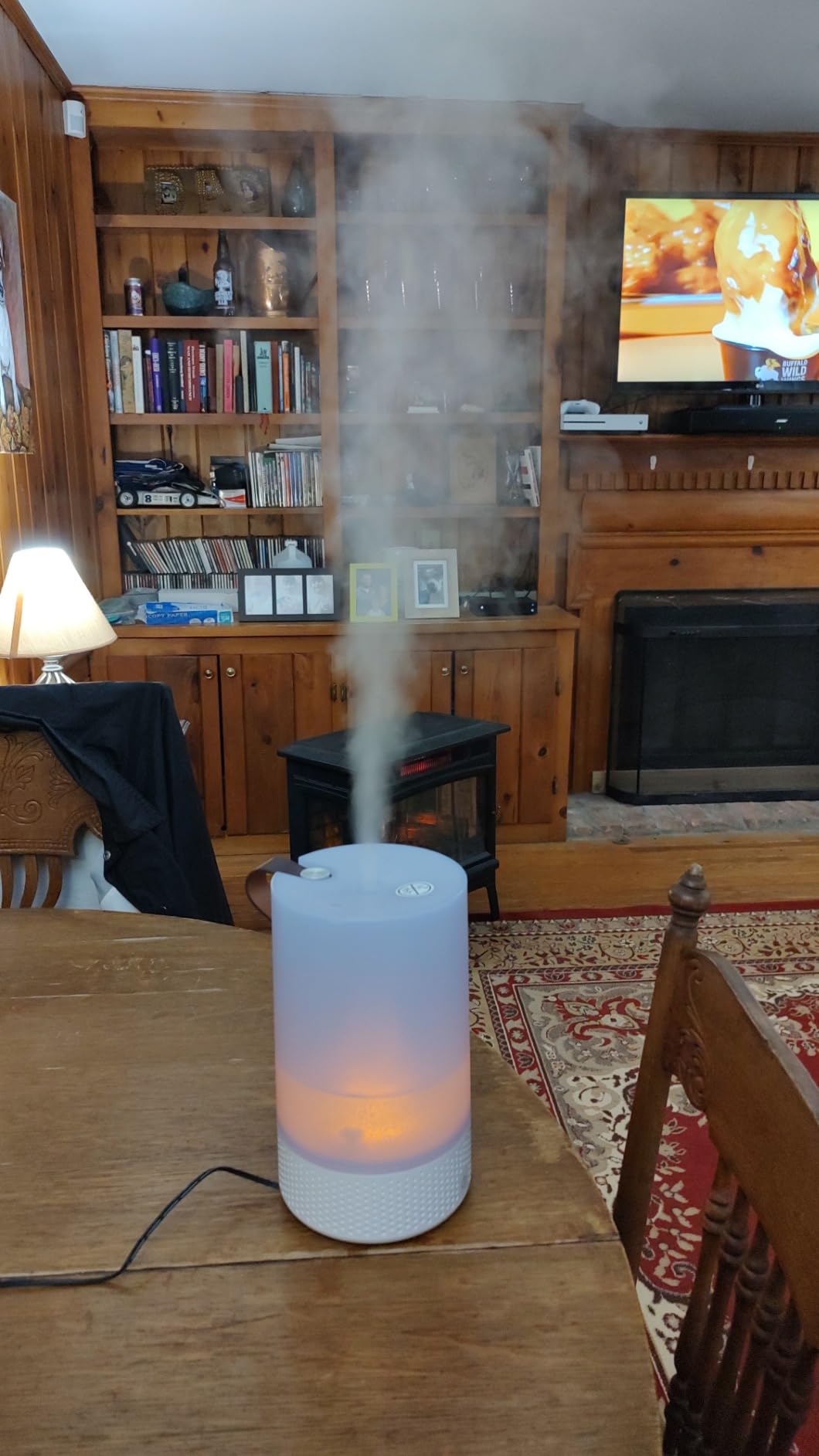 Vornado Votiv 7 Whole Room Ultrasonic Humidifier with Ambient Lighting, 2 Gallon Output, Carry Handle, Simple Refill, Touch Controls, 2 Mist Settings, Humidifier for Bedroom, Translucent White Customer Review Vornado Votiv 7 Whole Room Ultrasonic Humidifier with Ambient Lighting, 2 Gallon Output, Carry Handle, Simple Refill, Touch Controls, 2 Mist Settings, Humidifier for Bedroom, Translucent White - Customer Photo 1