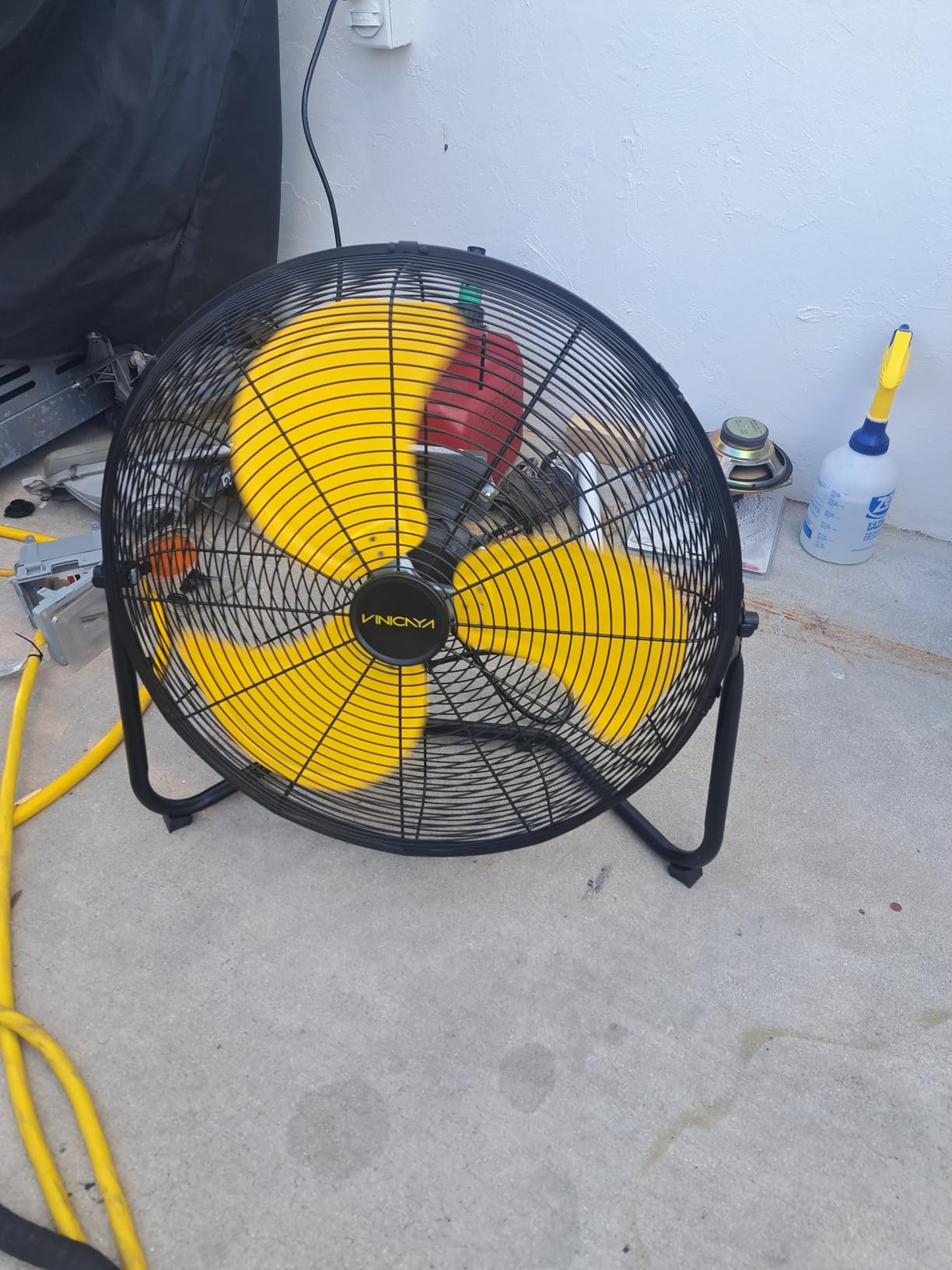 24 Inch High Velocity Floor Fan, 3-Speed Industrial Shop Fan, High Velocity Heavy Duty Metal Fan for Workshop, Garage,Warehouse,Factory - Customer Photo 1