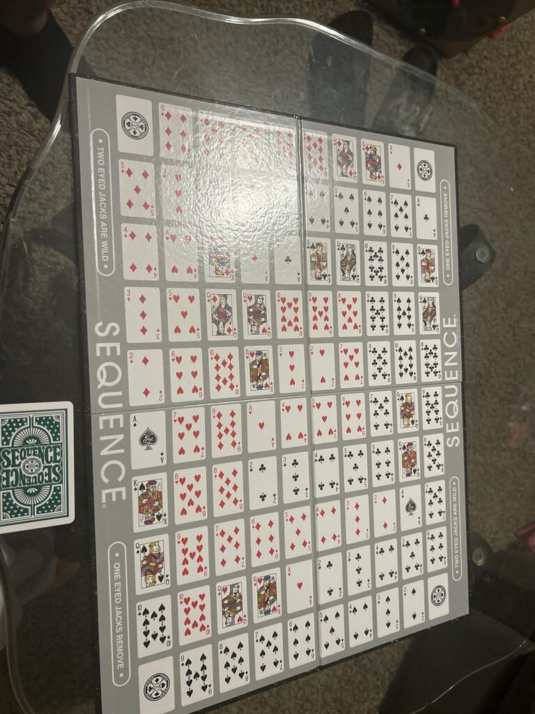 SEQUENCE- Original SEQUENCE Game with Folding Board, Cards and Chips by Jax ( Packaging may Vary ) White, 10.3