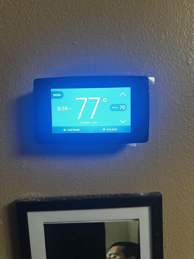 Sensi Touch Smart Thermostat by Emerson with Touchscreen Color Display, Programmable, Wi-Fi, Mobile App, Easy DIY, Data Privacy, Works with Alexa, Energy Star Certified, ST75 - Black, C-Wire Required customer photo 1