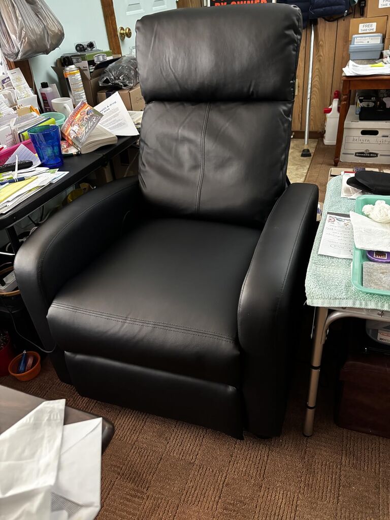 Homall Recliner Chair, Recliner Sofa PU Leather for Adults, Recliners Home Theater Seating with Lumbar Support (Black, Leather) customer photo 2