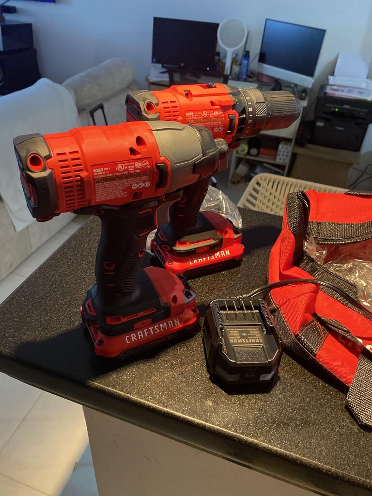 CRAFTSMAN V20 MAX Cordless Drill Driver and Impact Driver Set, Power Tool Set with 2 Batteries and Charger, LED Work Light, 2 Bits, Bag (CMCK200C2) customer photo 1