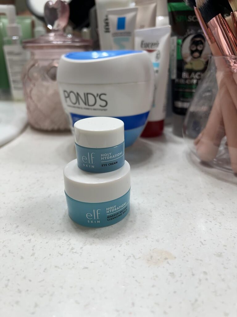 e.l.f. SKIN Holy Hydration! Jet Set Hydration Kit, Travel Friendly Hydrating Skincare Set, Face Cleanser, Balm, Moisturizer, Eye Cream & Night Cream, Vegan & Cruelty-Free customer photo 1