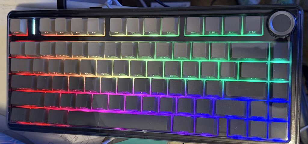 AULA F75 Pro Wireless Mechanical Keyboard, 75% Hot Swappable Custom Keyboard with Knob, RGB Backlit, Pre-lubed Reaper Switches, 2.4GHz/USB-C/BT5.0 customer photo 1
