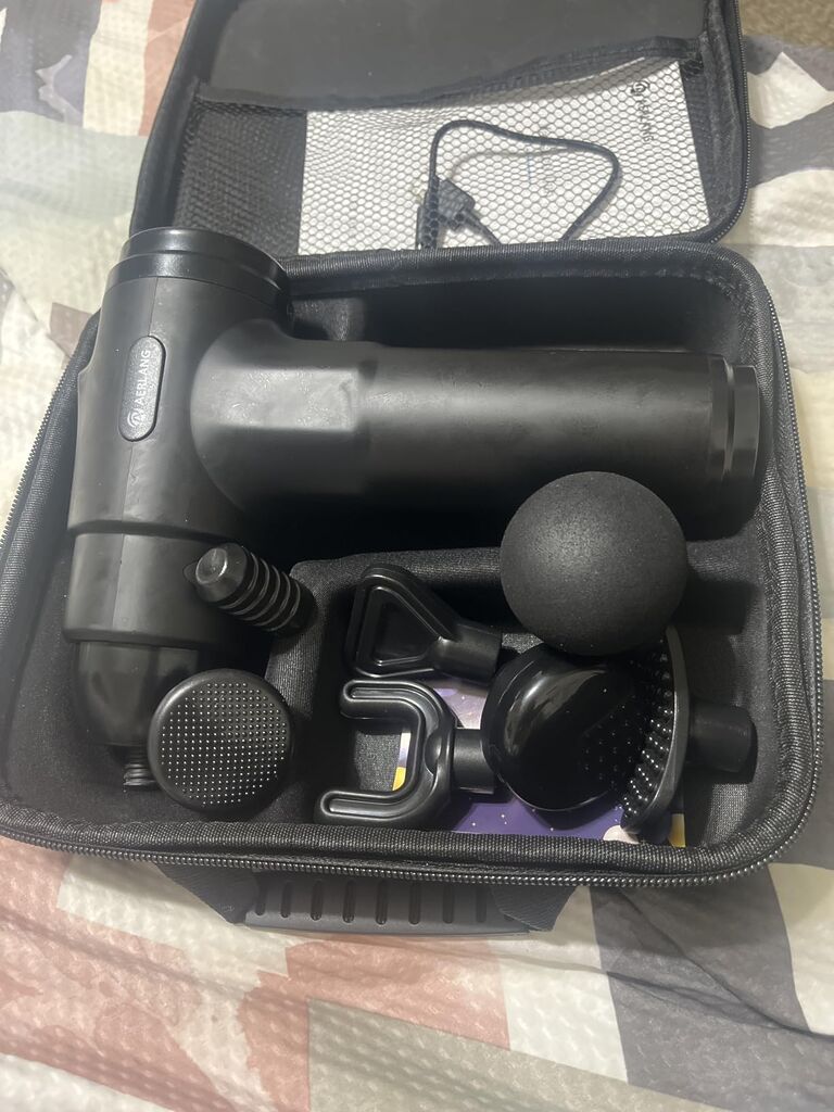 AERLANG Massage Gun with Heat Deep Tissue Back Massager Neck Massager for Pain Relief, Muscle Percussion Massage Gun with 7 Heads & Silent Motor customer photo 1
