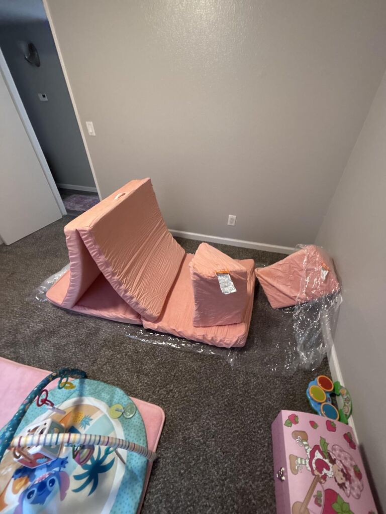 Nugget - The Original Play Couch for Kids - Modular Foam Children's Sofa for Playroom, Imagination, & Creative Open Ended Play - Washable & Convertible Playroom Furniture, Blossom customer photo 1