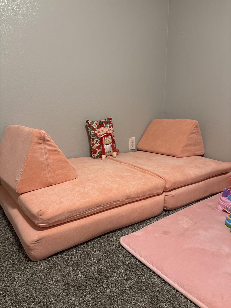 Nugget - The Original Play Couch for Kids - Modular Foam Children's Sofa for Playroom, Imagination, & Creative Open Ended Play - Washable & Convertible Playroom Furniture, Blossom customer photo 2