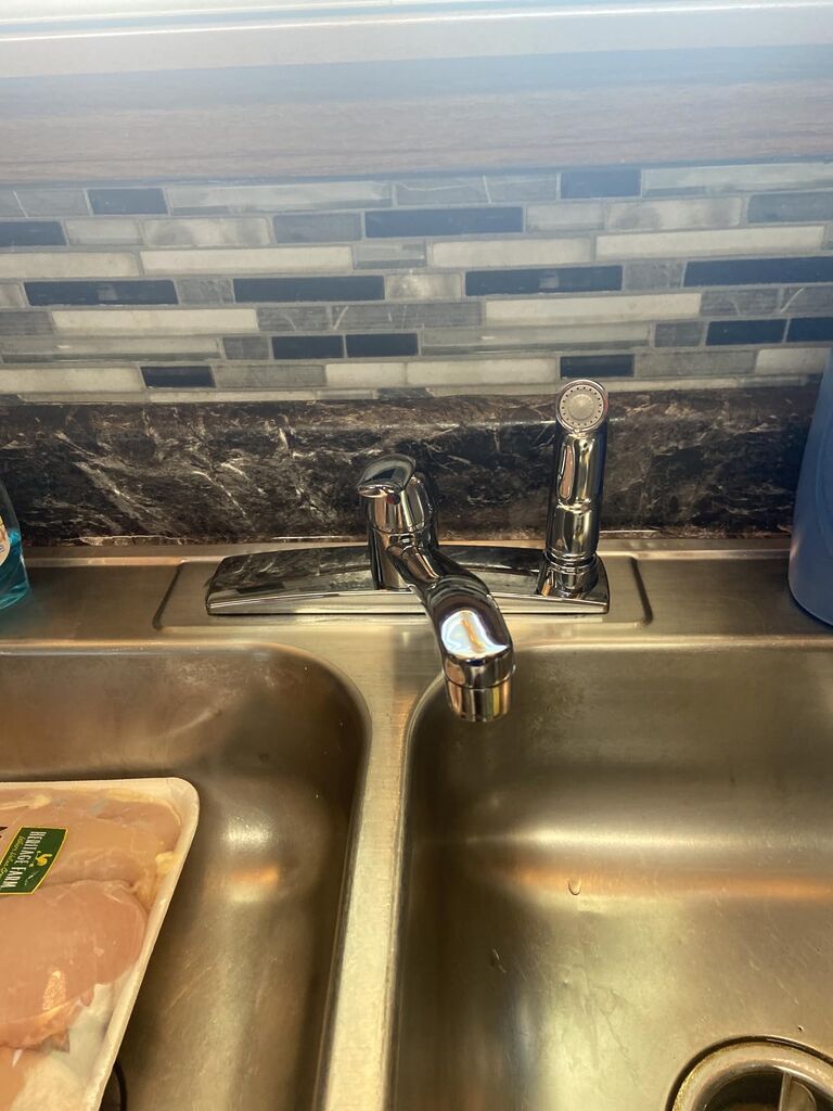 Pfister Pfirst Series 1-Handle Kitchen Faucet with Side Spray, Polished Chrome customer photo 1