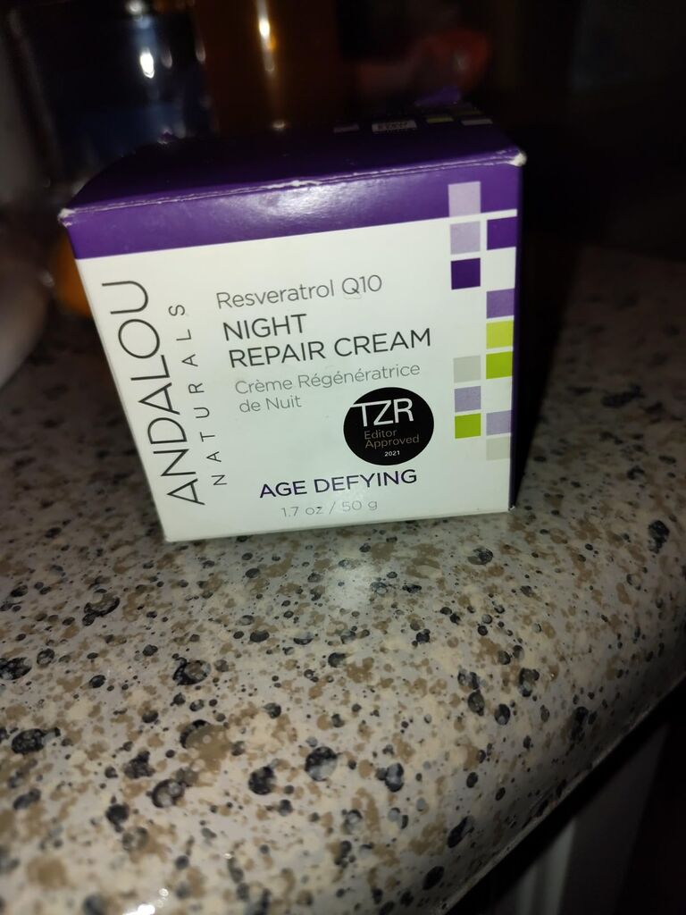 Andalou Naturals Age Defying Resveratrol Q10 Night Repair Cream - Anti-Wrinkle Moisturizer to Hydrate & Smooth - CoQ10 & Resveratrol for Dry Skin - 1.7 oz customer photo 1