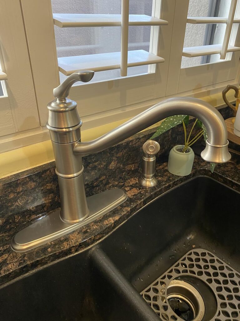 Moen Wetherly Spot Resist Stainless High-Arc Kitchen Faucet with Side Spray customer photo 2