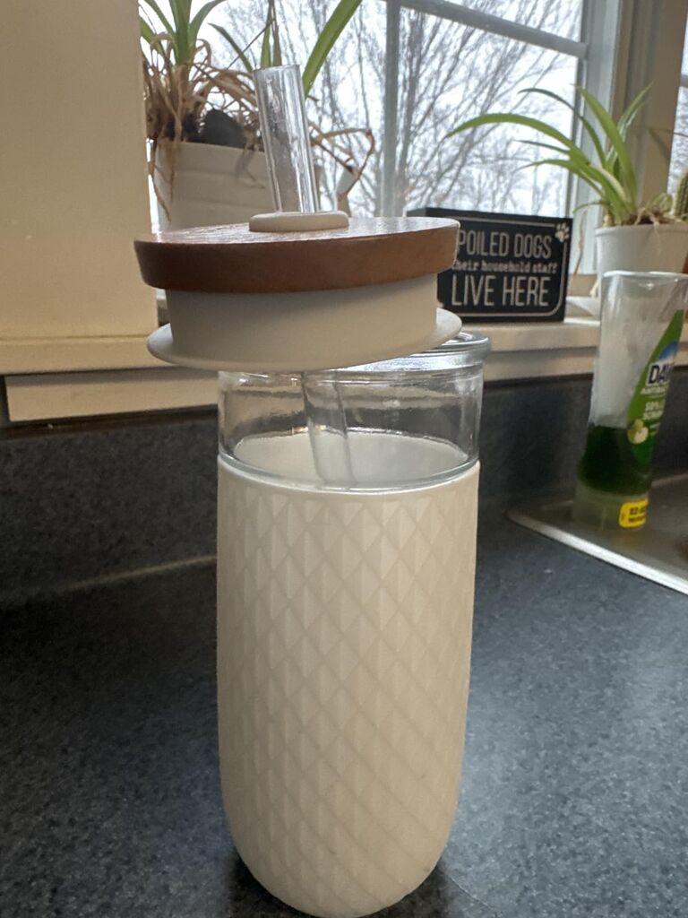 Ello Devon 18oz Glass Tumbler with Straw, Friction Fit Bamboo Wood Lid and Silicone Sleeve | Perfect for Iced Coffee, Tea, and Smoothies customer photo 1