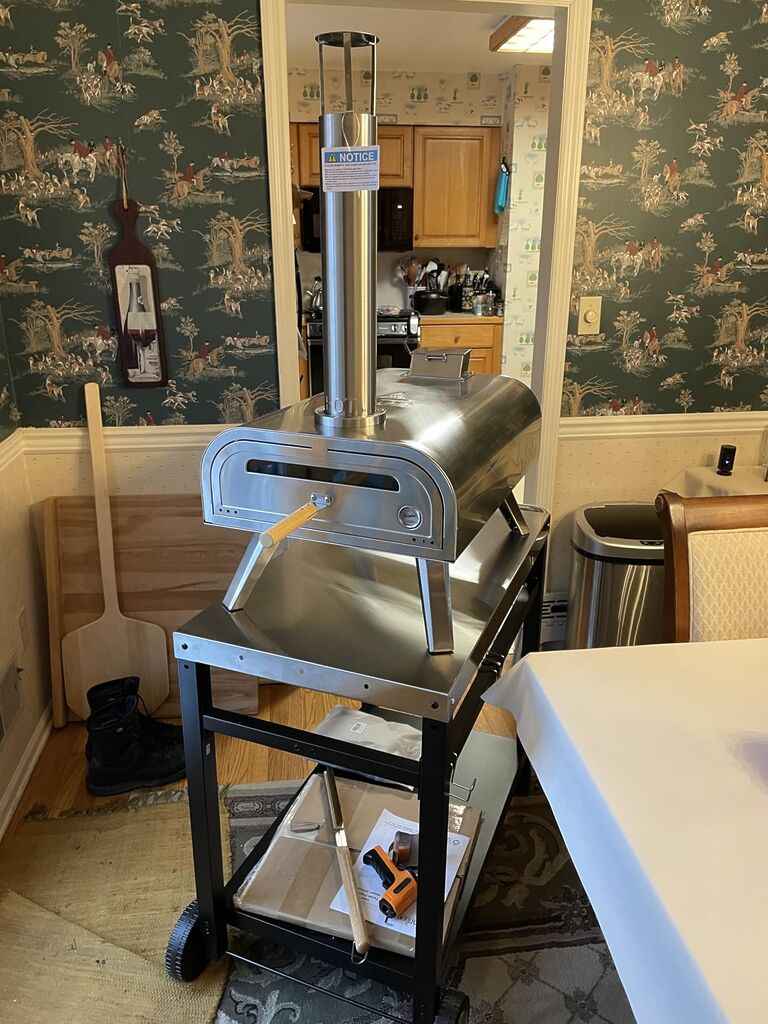 Royal Gourmet Dining Cart Table with Double-Shelf, Movable Stainless Steel Flattop Grill Cart customer photo 1