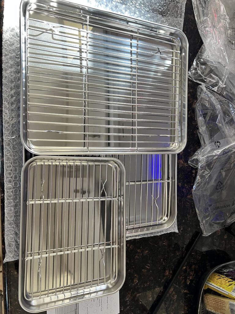Wildone Baking Sheet with Rack Set (3 Pans + 3 Racks), Stainless Steel Baking Pan Cookie Sheet with Cooling Rack, Non Toxic & Heavy Duty & Easy Clean customer photo 2