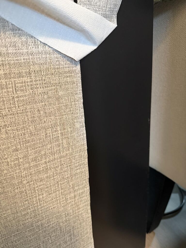 Yancorp 10ft Textured Fabric Cream Wallpaper Faux Grasscloth Beige Peel and Stick Self-Adhesive Linen Removable Wall Paper Cabinets Counter Top Liners customer photo 2