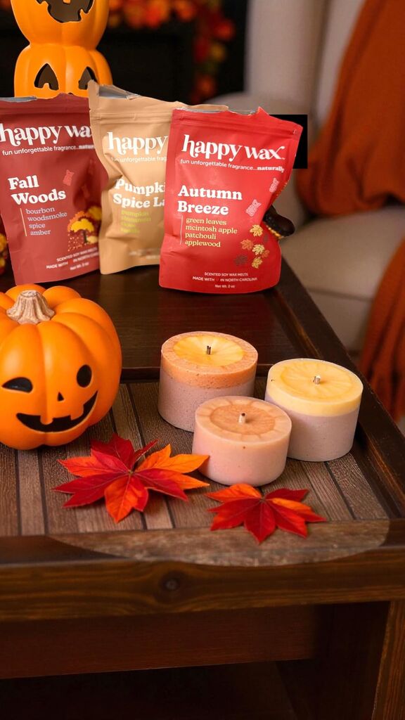 Happy Wax Fall Mix Premium Scented Natural, Non Toxic Soy Wax Melts - 6 Total Oz. of Scented Wax Melts. Includes: Fall Woods, Autumn Breeze, and Pumpkin Spice Latte customer photo 2