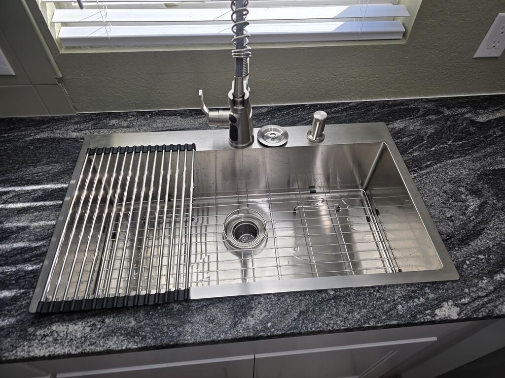 Lordear 33 Inch Drop In Kitchen Sink Workstation All In One SUS304 16 Gauge Stainless Steel 33x22 Drop In Sinks Single Bowl Handmade Above the Counter customer photo 2