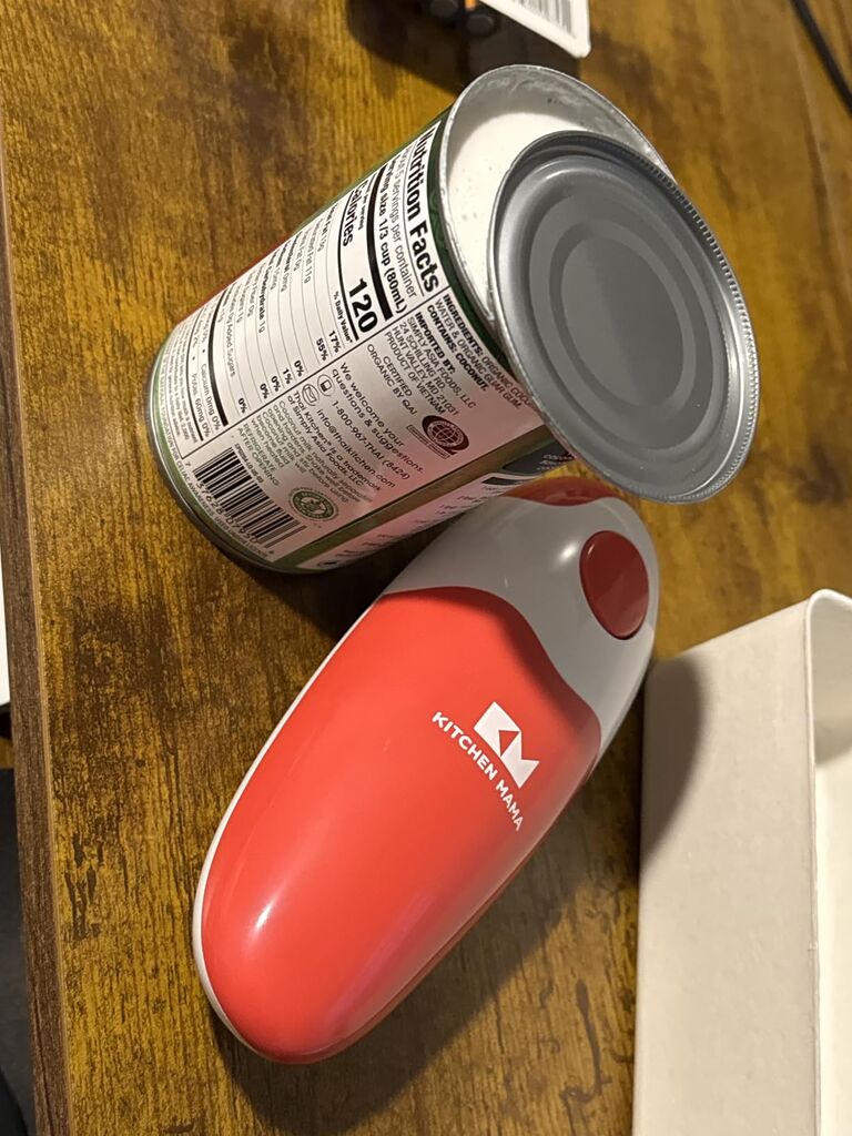 Kitchen Mama Auto Electric Can Opener: Open Your Cans with A Simple Press of Button - Automatic, Hands Free, Smooth Edge, Food-Safe, Battery Operated customer photo 1