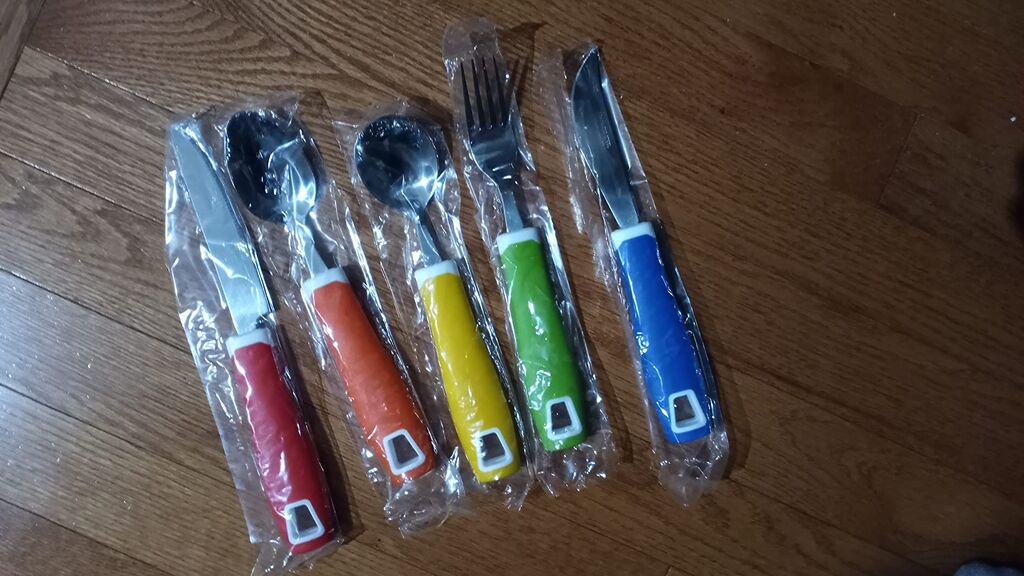 Special Supplies Adaptive Utensils (5-Piece Kitchen Set) Wide, Non-Weighted, Non-Slip Handles for Hand Tremors, Arthritis, Parkinson's customer photo 2