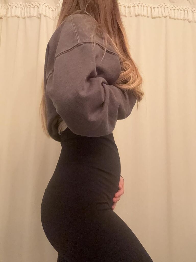 POSHDIVAH Women's Maternity Leggings Over The Belly Pregnancy Yoga Pants Active Wear Workout Leggings customer photo 2