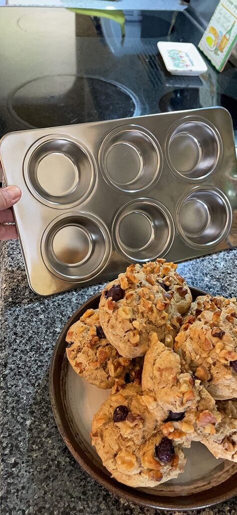 E-far Muffin Pan Set of 2, Stainless Steel Muffin Pan Tin for Baking, 6-Cup Metal Cupcake Pan Tray customer photo 2
