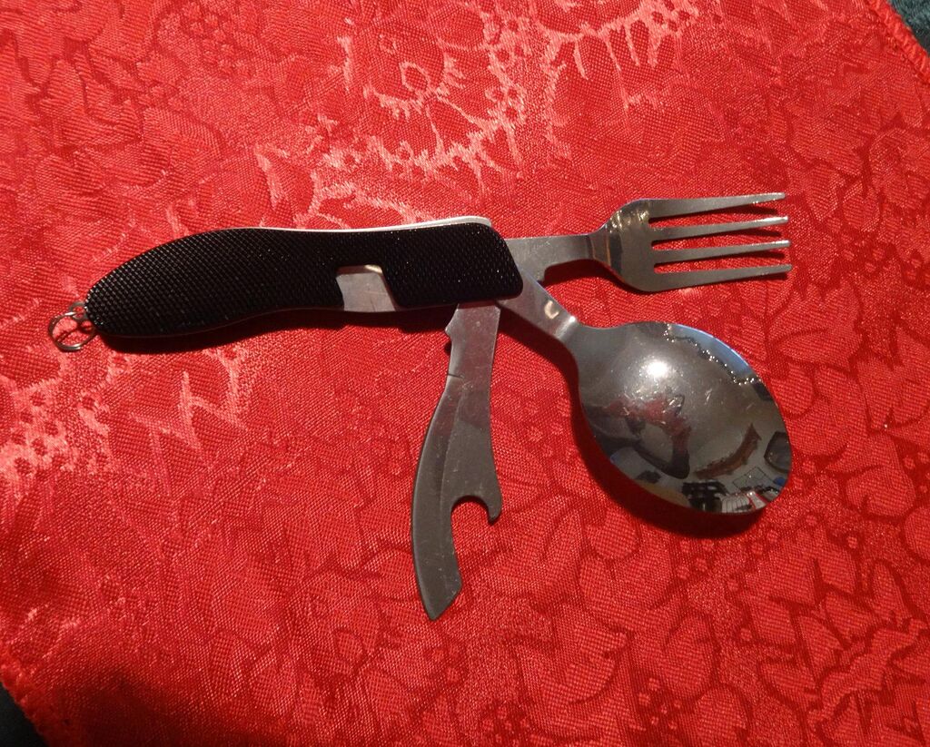 Orblue 4-in-1 Camping Eating Utensils, 2-Pack - Portable Spoon, Fork, Knife & Bottle Opener Combo Set customer photo 2