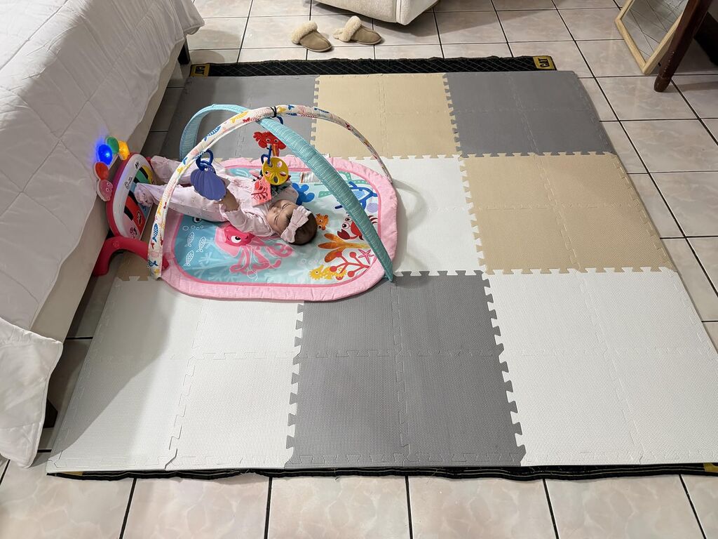 MioTetto Baby Play Mat, Soft Foam Floor Tiles for Kids. Adjustable Interlocking Foam Tiles, Fits with 50x50 Playpen Baby mat for Crawling & Development, Safe & Non-Toxic Playmat for Babies 6-12 Months customer photo 2