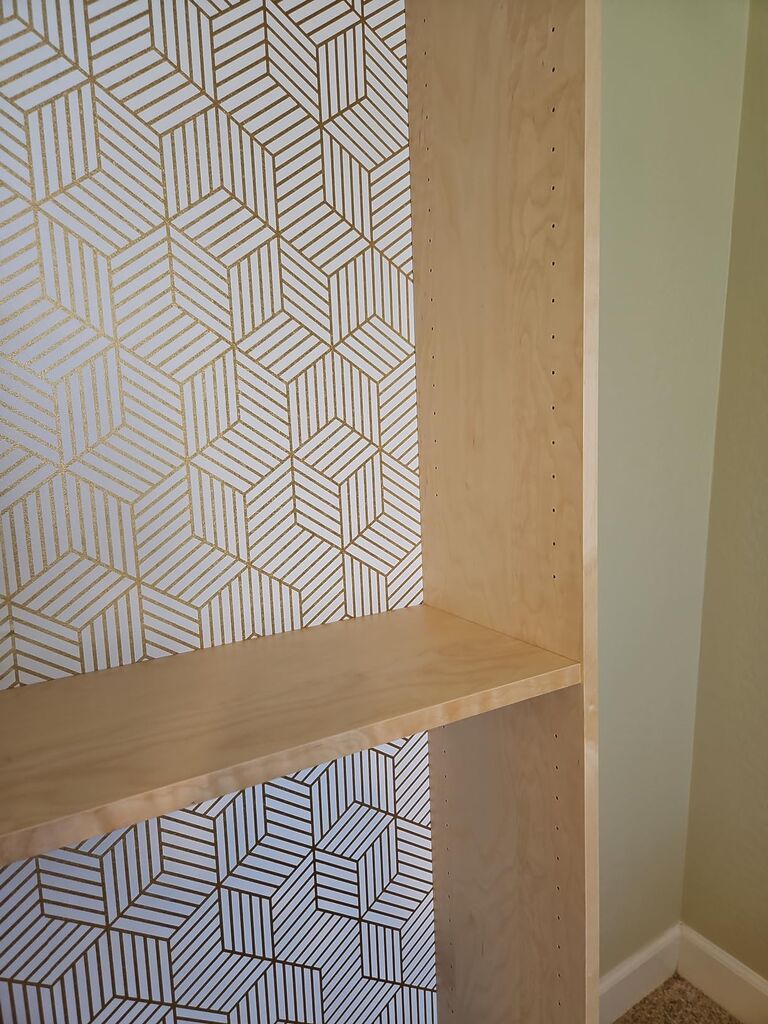 MelunMer Geometric Peel and Stick Wallpaper Gold 118In L 17.7In W Self Adhesive Removable Wallpaper for Bedroom/Bathroom Waterproof Modern Contact Paper for Cabinets Gold Contact Paper Shelf Liner customer photo 2
