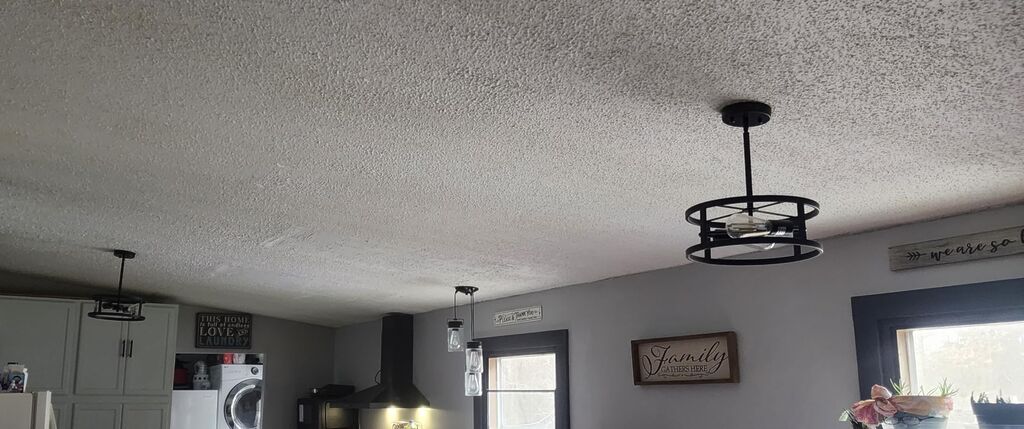 Black Semi Flush Mount Ceiling Light, Industrial Farmhouse Sloped Lights Fixture, Adjustable Height Metal Lighting for Kitchen Dining Room Entryway Hallway Living Room customer photo 1