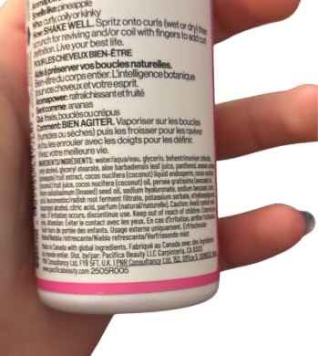 Pacifica Pineapple Curls Refresher Mist - Lightweight Spray for Hydrating & Defining Curly Hair customer photo 2