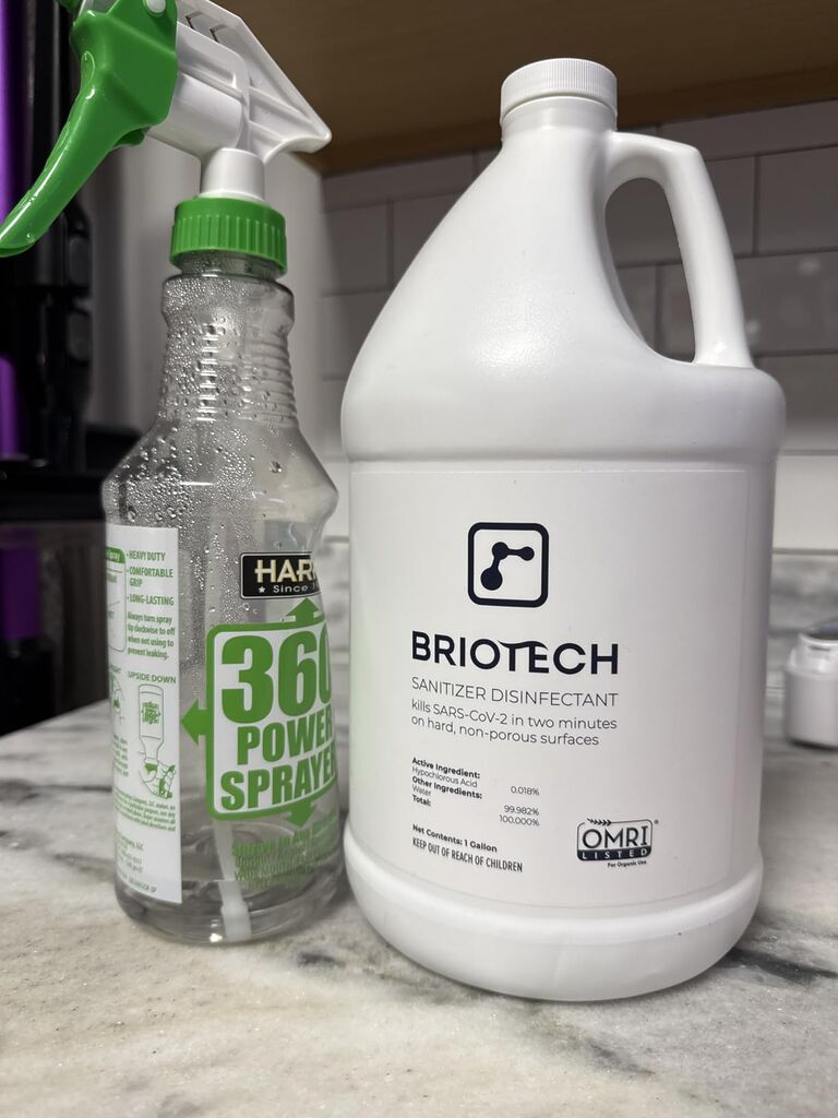 BRIOTECH Sanitizer Disinfectant Hypochlorous, Kill 99.99% of Viruses & Bacteria, Control Mold, Eliminate Odor, Gentle for Nursery & Play Rooms, Food Contact Surface Sanitizer, 1 Gallon Refill customer photo 1