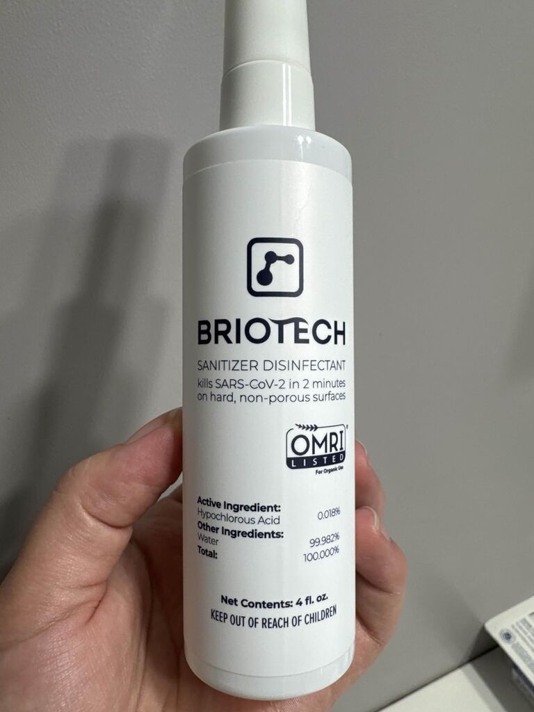 BRIOTECH Sanitizer Disinfectant Hypochlorous, Kill 99.99% of Viruses & Bacteria, Control Mold, Eliminate Odor, Gentle for Nursery & Play Rooms, Food Contact Surface Sanitizer, 1 Gallon Refill customer photo 2